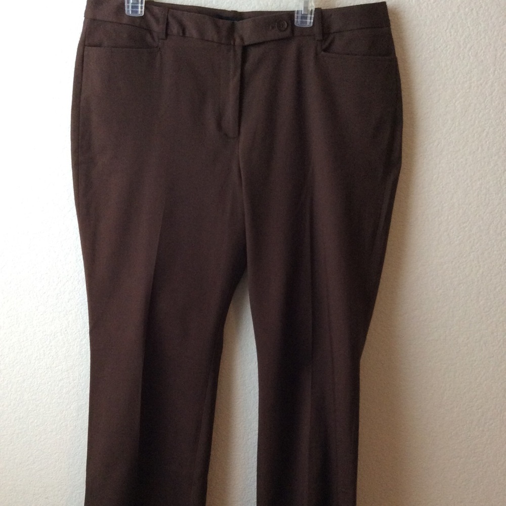 NWT Talbot Brown Stretch Dress Trousers Sz 16 #155